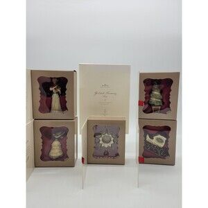 Hallmark Keepsake Yuletide Harmony Collection Tree + 5 Ornaments Set Lot